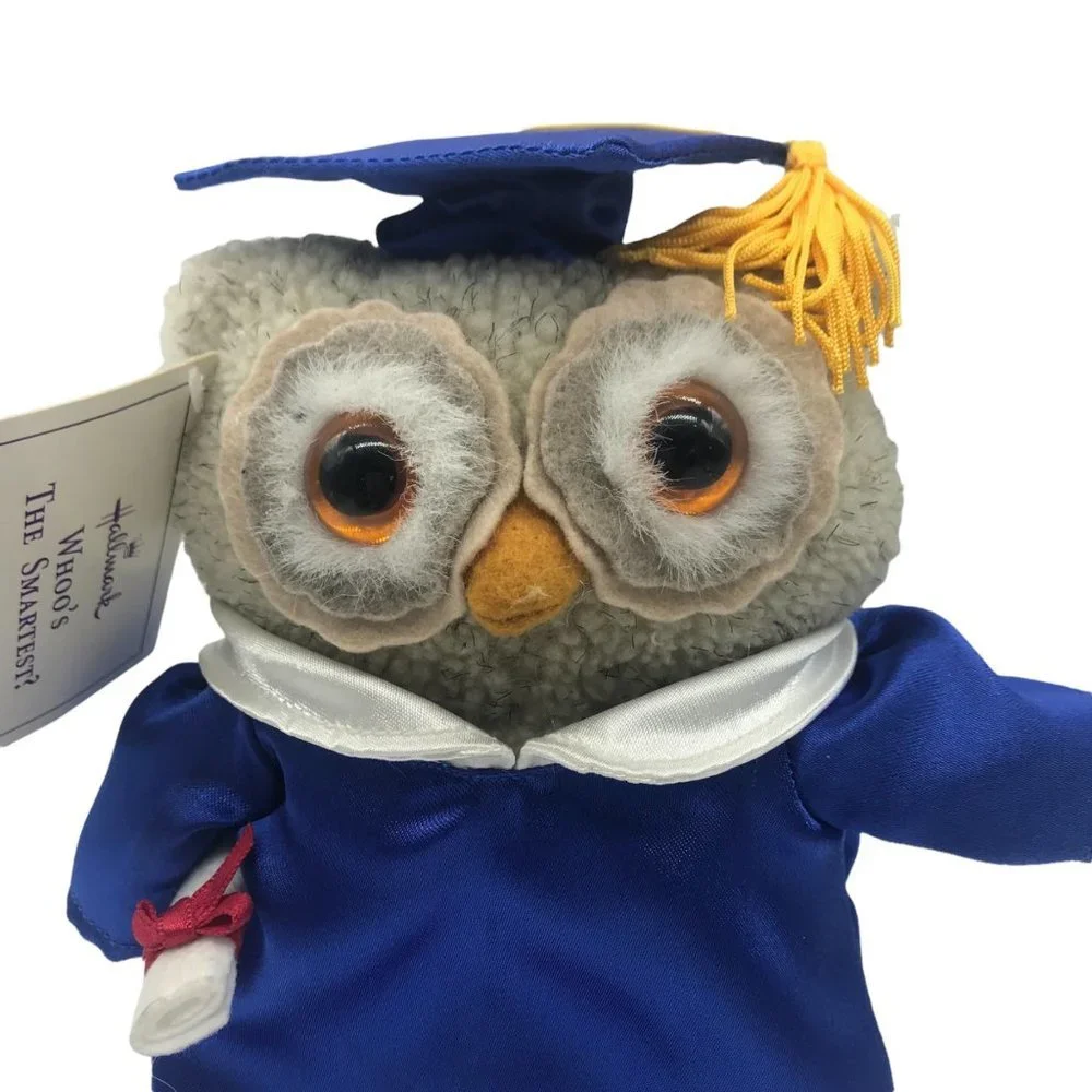 Hallmark Owl Plush Whoo's The Smartest Hat Pops‎ Up Graduation Gift With TAGS 9